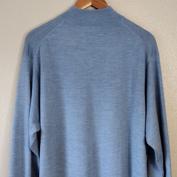 NWT Peter Millar Merino Wool Silk Quarter Zip Long Sleeve Pullover Sweater - Picture 5 of 14